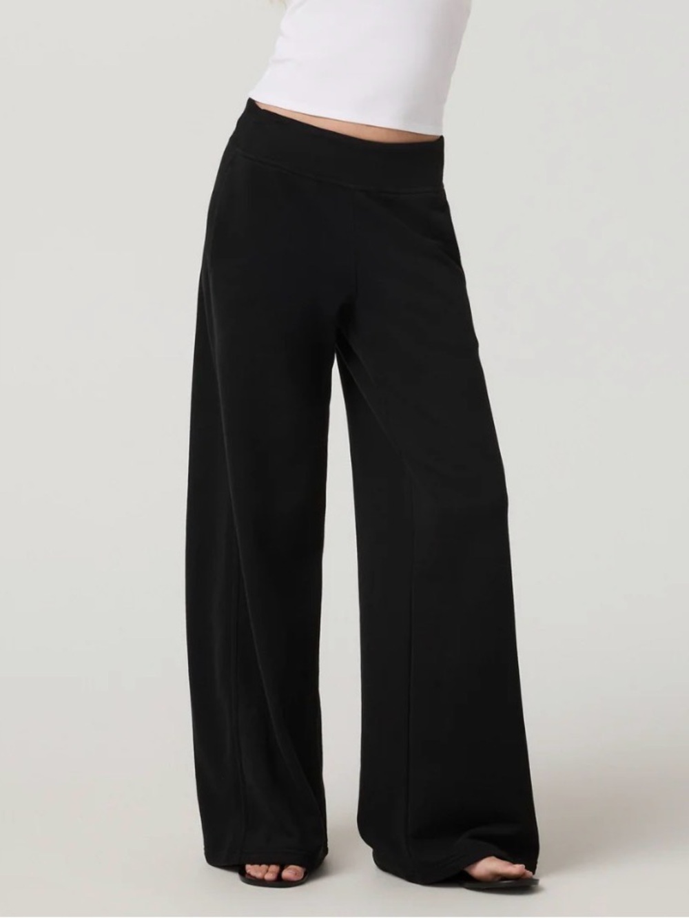 Vuori Black Wide-Leg Lounge Pants Sedona midrise wide leg